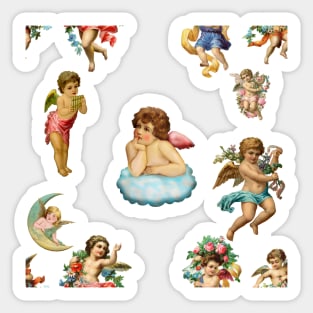 angel cherub antique Sticker